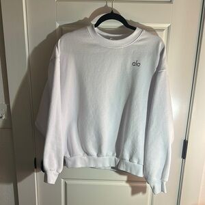 ALO Yoga Accolade Crew Neck Women's Pullover Classic White